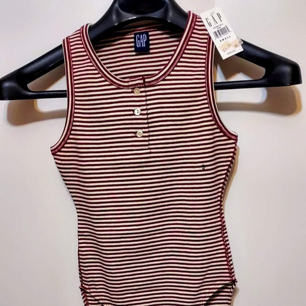 New with Tags Red & White Strip Bathing Suit One Piece.  Tank Top 3 Sz S